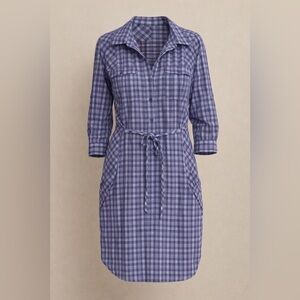 Duluth Trading Armachillo Cooling Plaid Shirt Dress | Size M